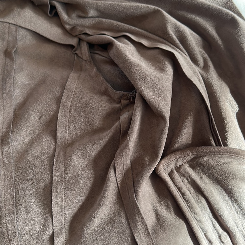 Faux Suede Moto Jacket (Buff) - Picture 7 of 7